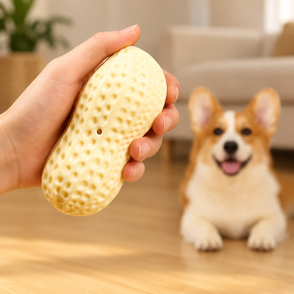 Milk-Scented Squeaky Dog Chew Toy – Textured TPR Dental Toy for Dogs