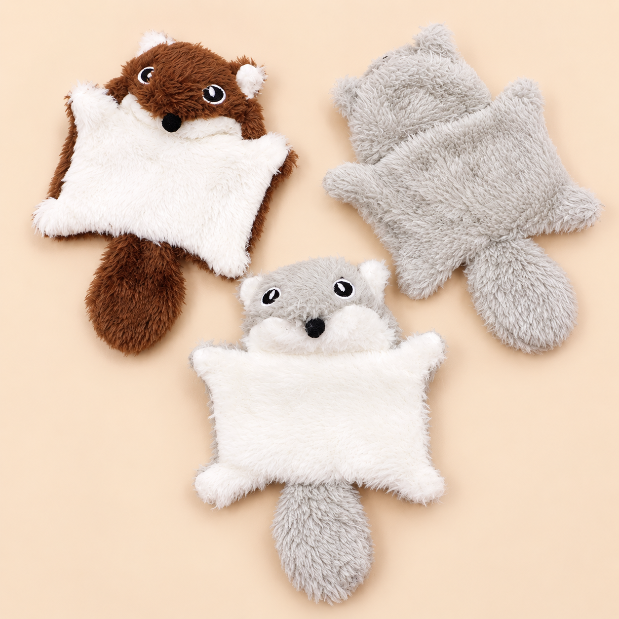 Soft Squeaky Flying Squirrel Cat Toys – Plush Chew & Cuddle Toys