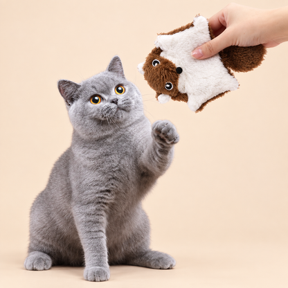 Soft Squeaky Flying Squirrel Cat Toys – Plush Chew & Cuddle Toys