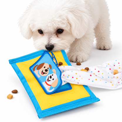 Snuffle Tissue Box Dog Toy – Treat Hiding Puzzle Toy with Squeakers